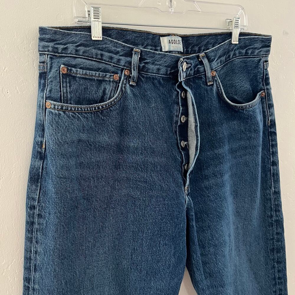 Agolde 90's Jean Size 32 Organic Cotton Straight Leg Button Fly Denim A069H-1141 - Picture 5 of 10